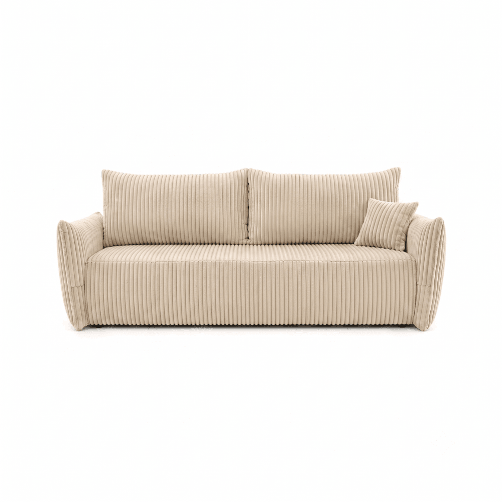 Sofa lova MELO – TILIA 03 · Smėlio – vaizdas iš priekio #spalva_tilia 03 · smėlio