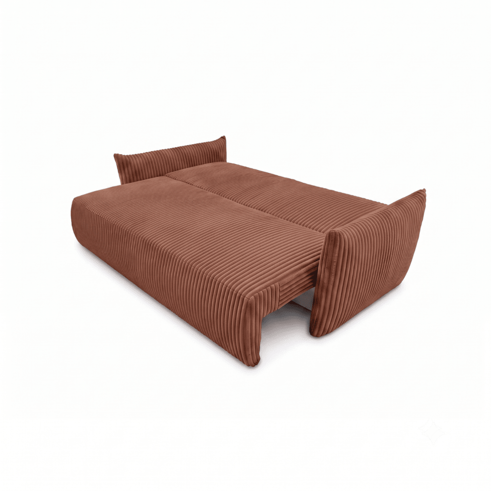 Sofa lova MELO – TILIA 52 · Vario – išskleista miegamoji dalis #spalva_tilia 52 · vario