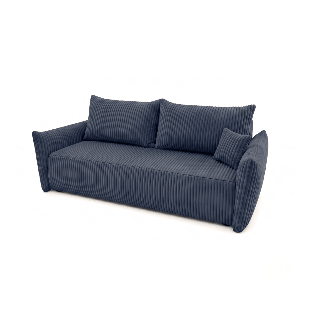 Sofa lova MELO – TILIA 77 · Mėlyna – bendras vaizdas kitu kampu #spalva_tilia 77 · mėlyna