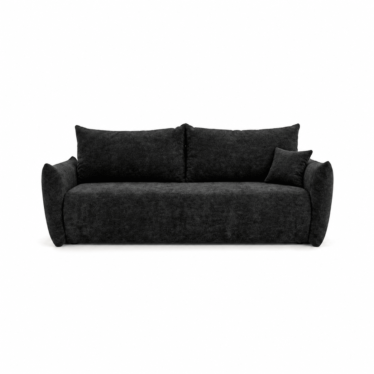 Sofa lova MELO – LUMO 80 · Juoda – vaizdas iš priekio #spalva_lumo 80 · juoda