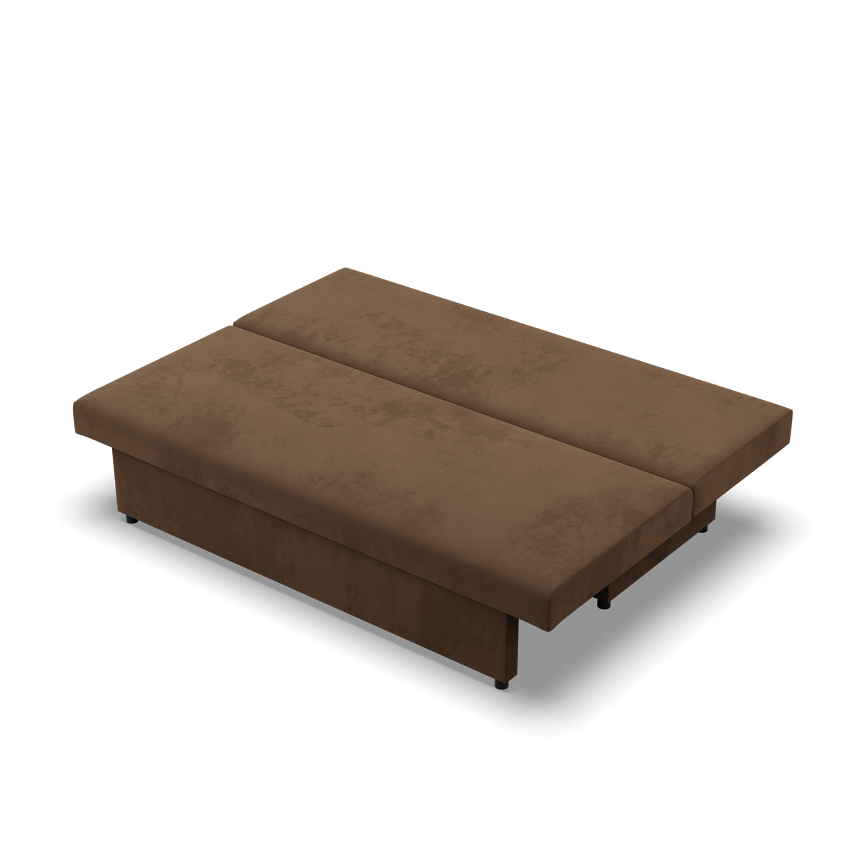 Sofa-lova NOLA – MIKRO 20 · Ruda – išskleista miegamoji dalis #spalva_mikro 20 · ruda