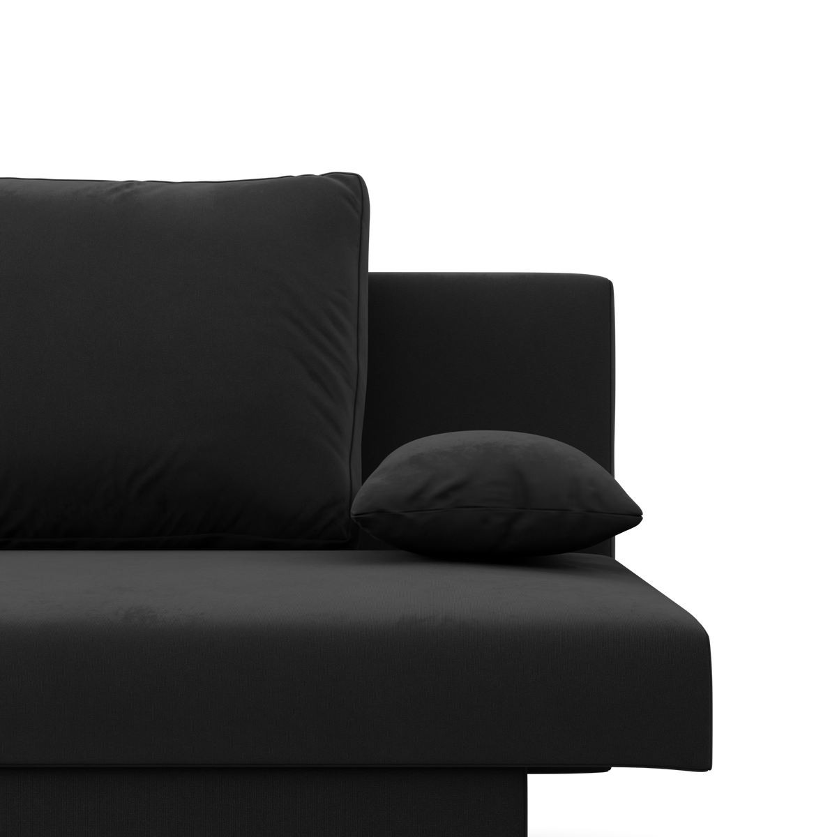 Sofa-lova NOLA – MIKRO 15 · Juoda – apmušalų ir konstrukcijos detalė #spalva_mikro 15 · juoda