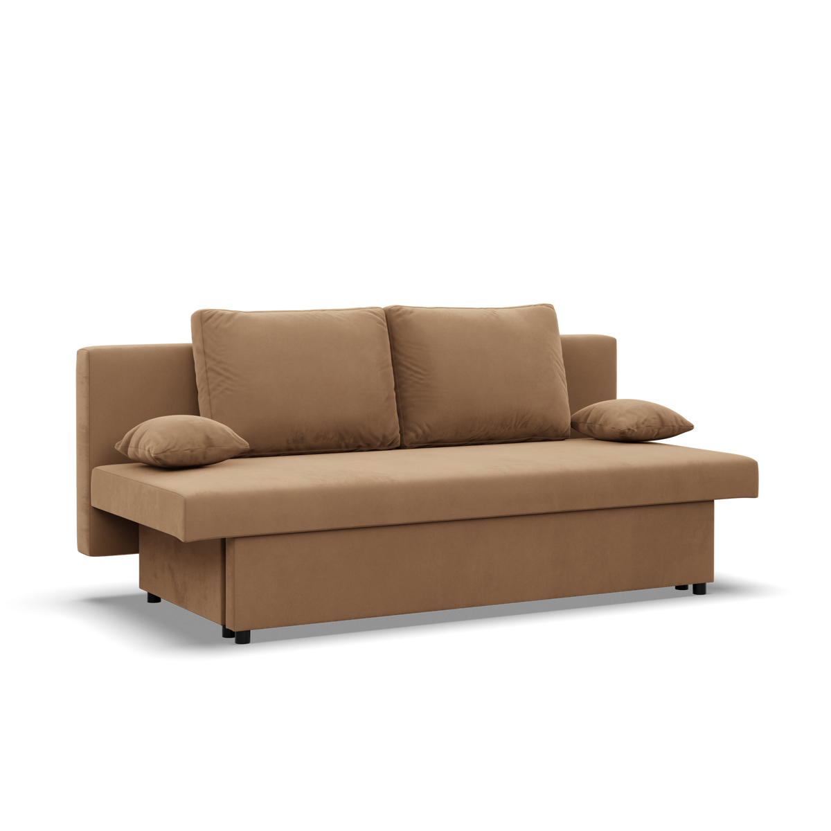 Sofa-lova NOLA – MIKRO 48 · Kapučino – bendras vaizdas kitu kampu #spalva_mikro 48 · kapučino