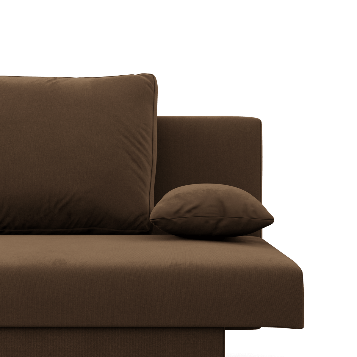 Sofa-lova NOLA – MIKRO 20 · Ruda – apmušalų ir konstrukcijos detalė #spalva_mikro 20 · ruda