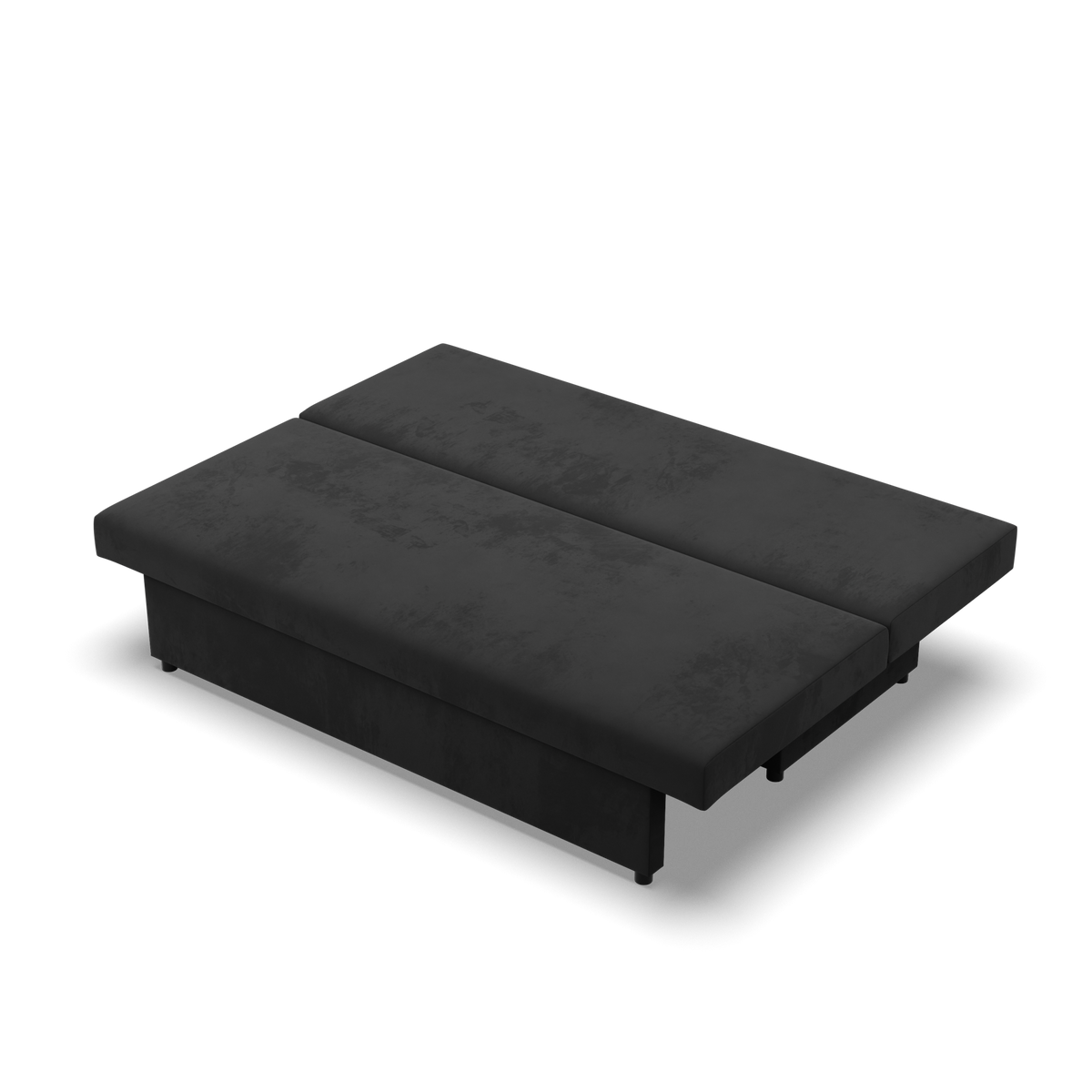 Sofa-lova NOLA – MIKRO 15 · Juoda – išskleista miegamoji dalis #spalva_mikro 15 · juoda