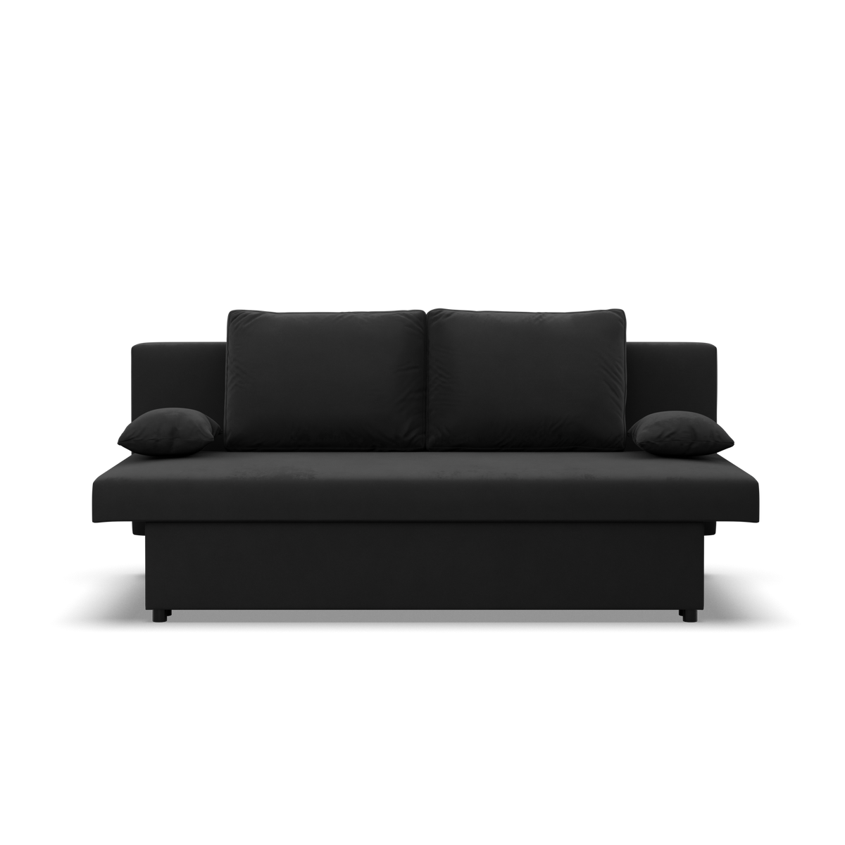 Sofa-lova NOLA – MIKRO 15 · Juoda – vaizdas iš priekio #spalva_mikro 15 · juoda