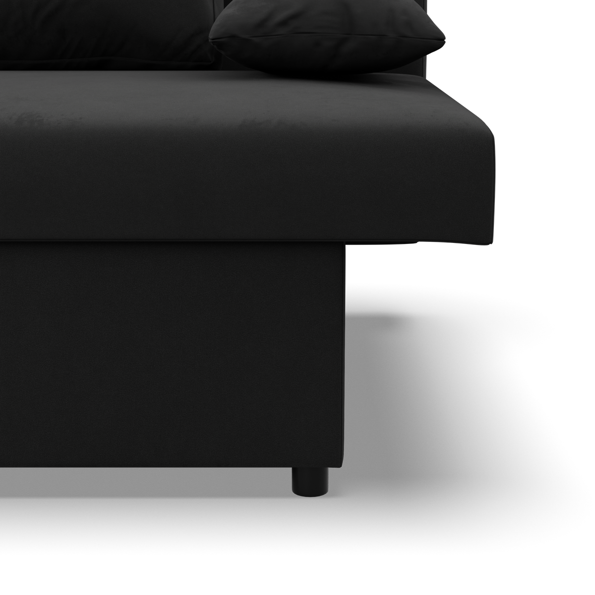 Sofa-lova NOLA – MIKRO 15 · Juoda – apmušalų ir konstrukcijos detalė #spalva_mikro 15 · juoda
