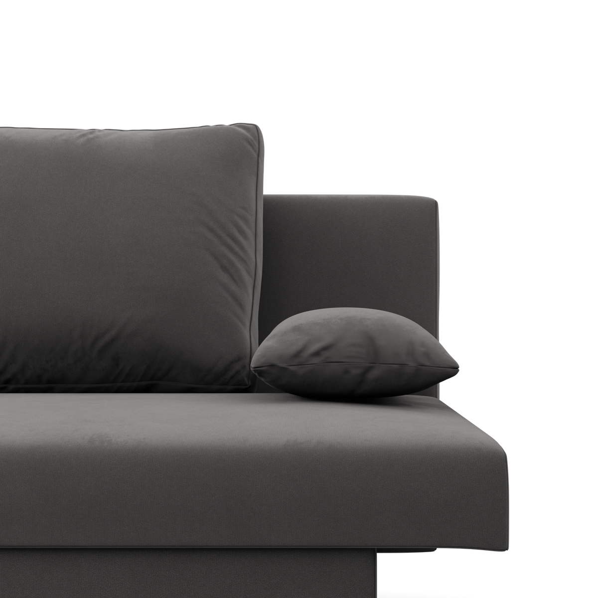 Sofa-lova NOLA – MIKRO 27 · Pilka – apmušalų ir konstrukcijos detalė #spalva_mikro 27 · pilka