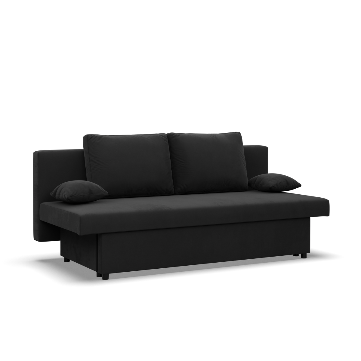 Sofa-lova NOLA – MIKRO 15 · Juoda – bendras vaizdas kitu kampu #spalva_mikro 15 · juoda