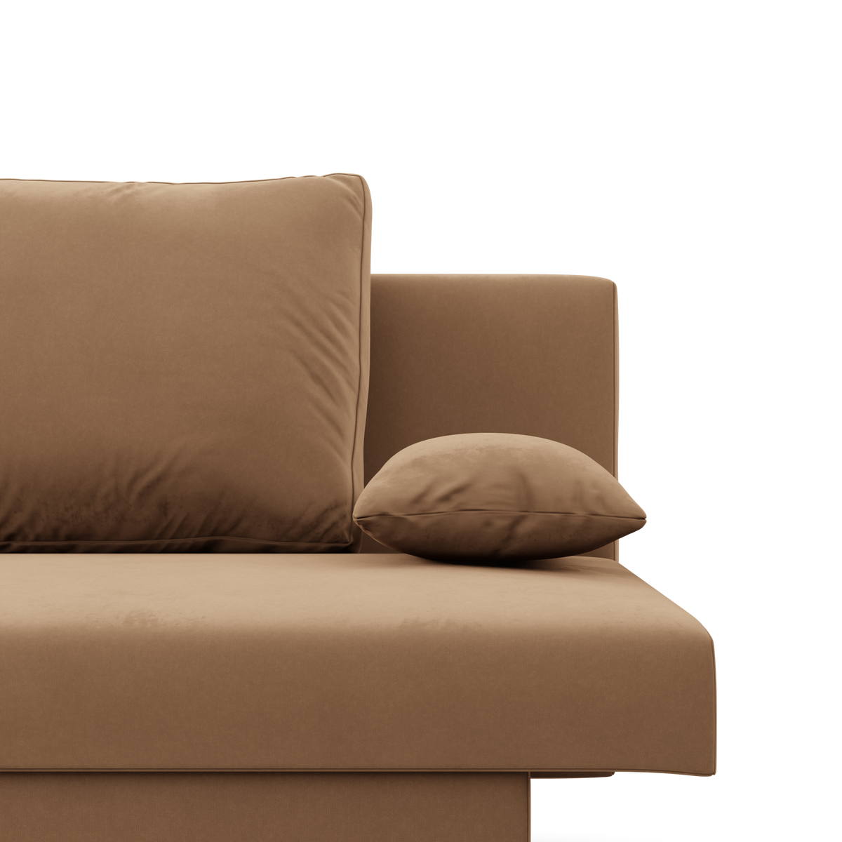 Sofa-lova NOLA – MIKRO 48 · Kapučino – apmušalų ir konstrukcijos detalė #spalva_mikro 48 · kapučino