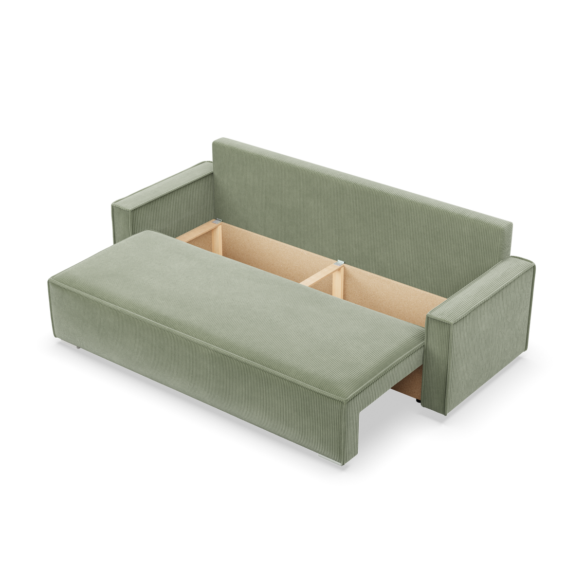 Sofa-lova NOTO – POSO 047 · Alyvuogių – atverta patalynės dėžė #spalva_poso 047 · alyvuogių