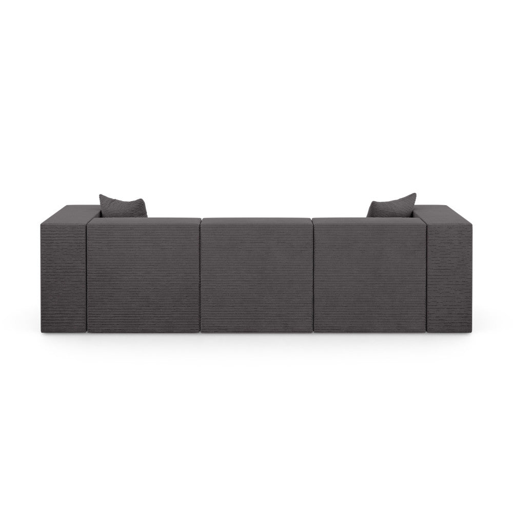 Modulinė sofa NOVA, 284 cm – POSO 022 · Tamsiai pilka – vaizdas iš nugaros #spalva_poso 022 · tamsiai pilka