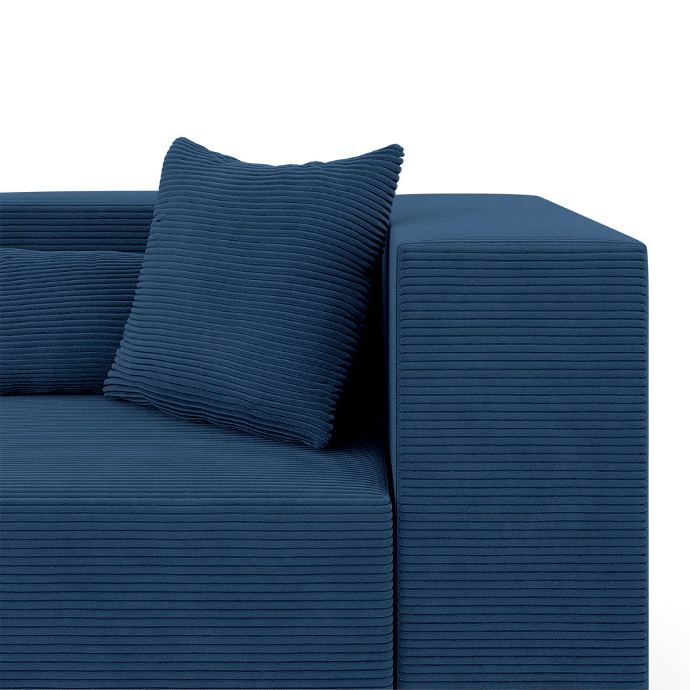 Modulinė sofa NOVA, 284 cm – POSO 005 · Tamsiai mėlyna – apmušalų ir konstrukcijos detalė #spalva_poso 005 · tamsiai mėlyna
