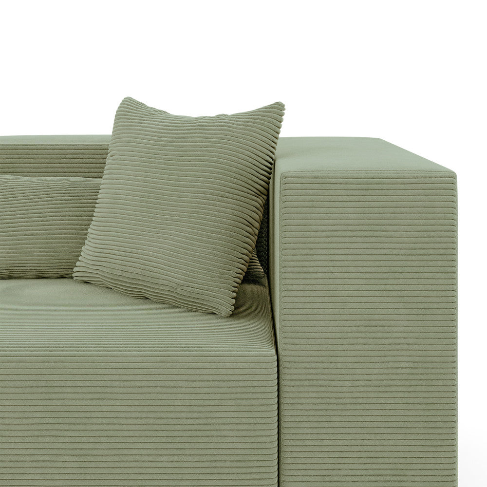 Modulinė sofa NOVA, 284 cm – POSO 047 · Alyvuogių – apmušalų ir konstrukcijos detalė #spalva_poso 047 · alyvuogių