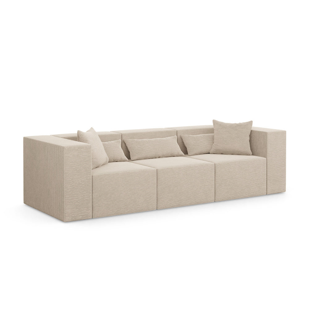 Modulinė sofa NOVA, 284 cm – POSO 100 · Smėlio – bendras vaizdas kitu kampu #spalva_poso 100 · smėlio
