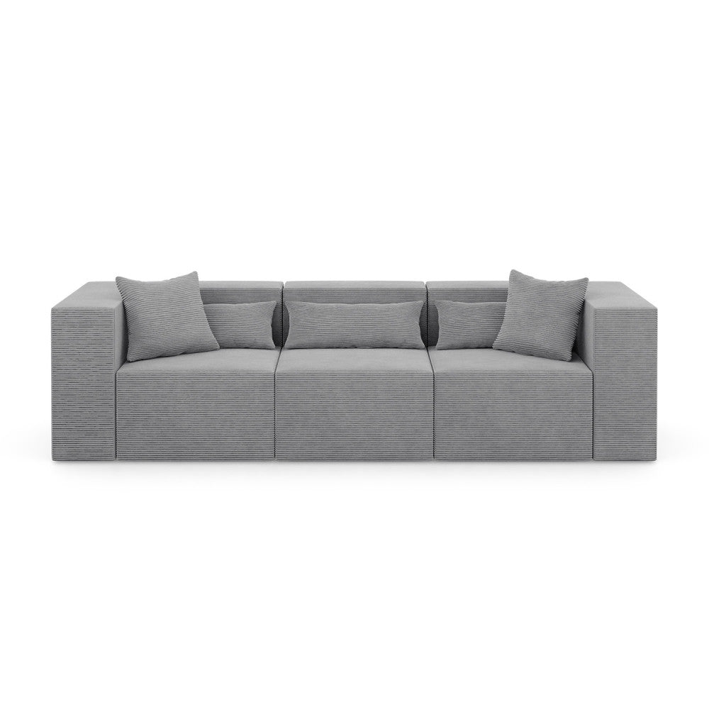 Modulinė sofa NOVA, 284 cm – POSO 055 · Šviesiai pilka – vaizdas iš priekio #spalva_poso 055 · šviesiai pilka