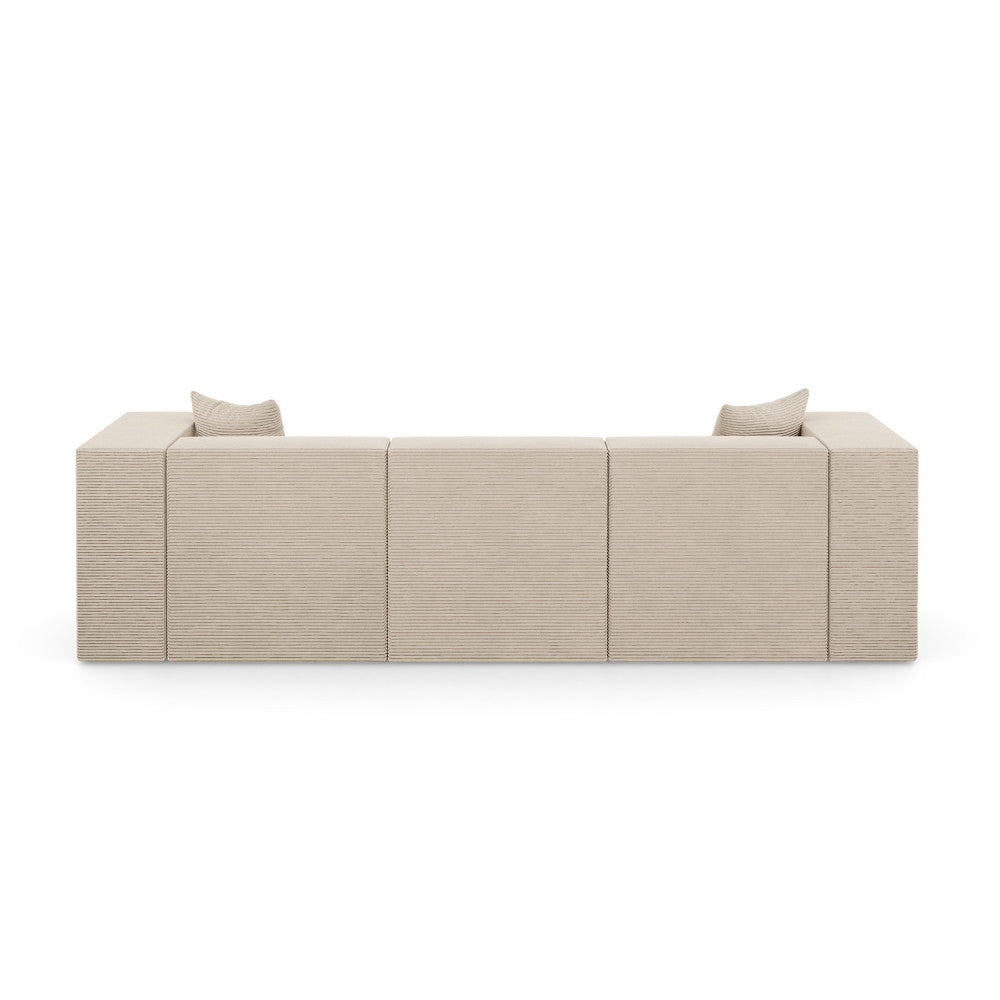 Modulinė sofa NOVA, 284 cm – POSO 100 · Smėlio – vaizdas iš nugaros #spalva_poso 100 · smėlio