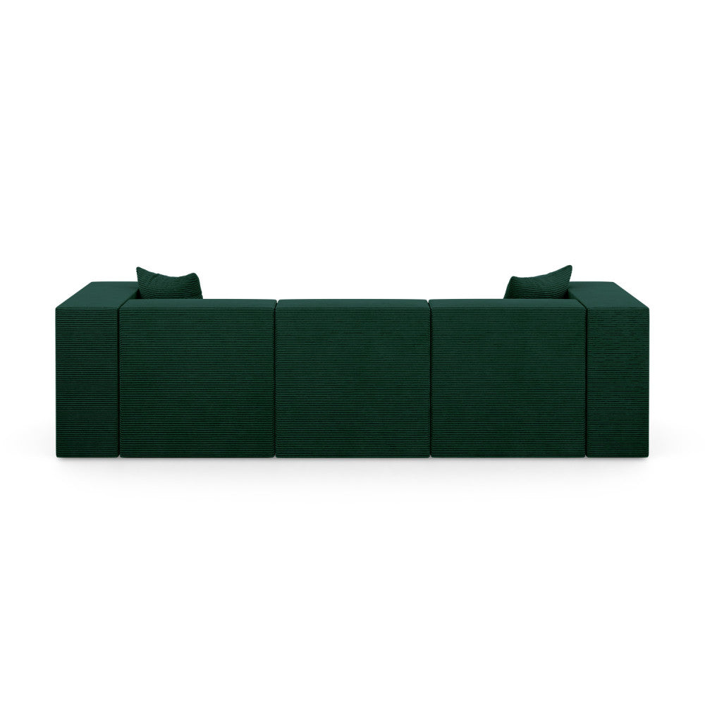 Modulinė sofa NOVA, 284 cm – POSO 014 · Butelio žalia – vaizdas iš nugaros #spalva_poso 014 · butelio žalia