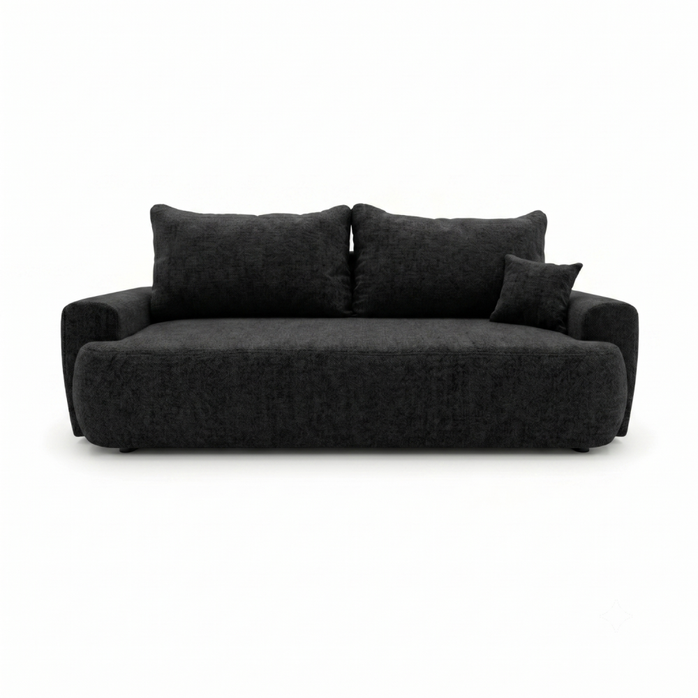 Sofa-lova ODEA – ARAGON 99 · Juoda – vaizdas iš priekio #spalva_aragon 99 · juoda