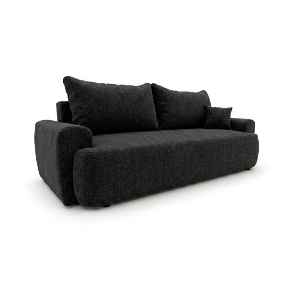 Sofa-lova ODEA – ARAGON 99 · Juoda – bendras vaizdas kitu kampu #spalva_aragon 99 · juoda