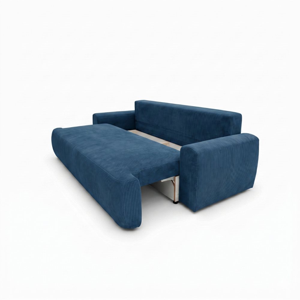 Sofa-lova ODEA – POSO 005 · Tamsiai mėlyna – atverta patalynės dėžė #spalva_poso 005 · tamsiai mėlyna