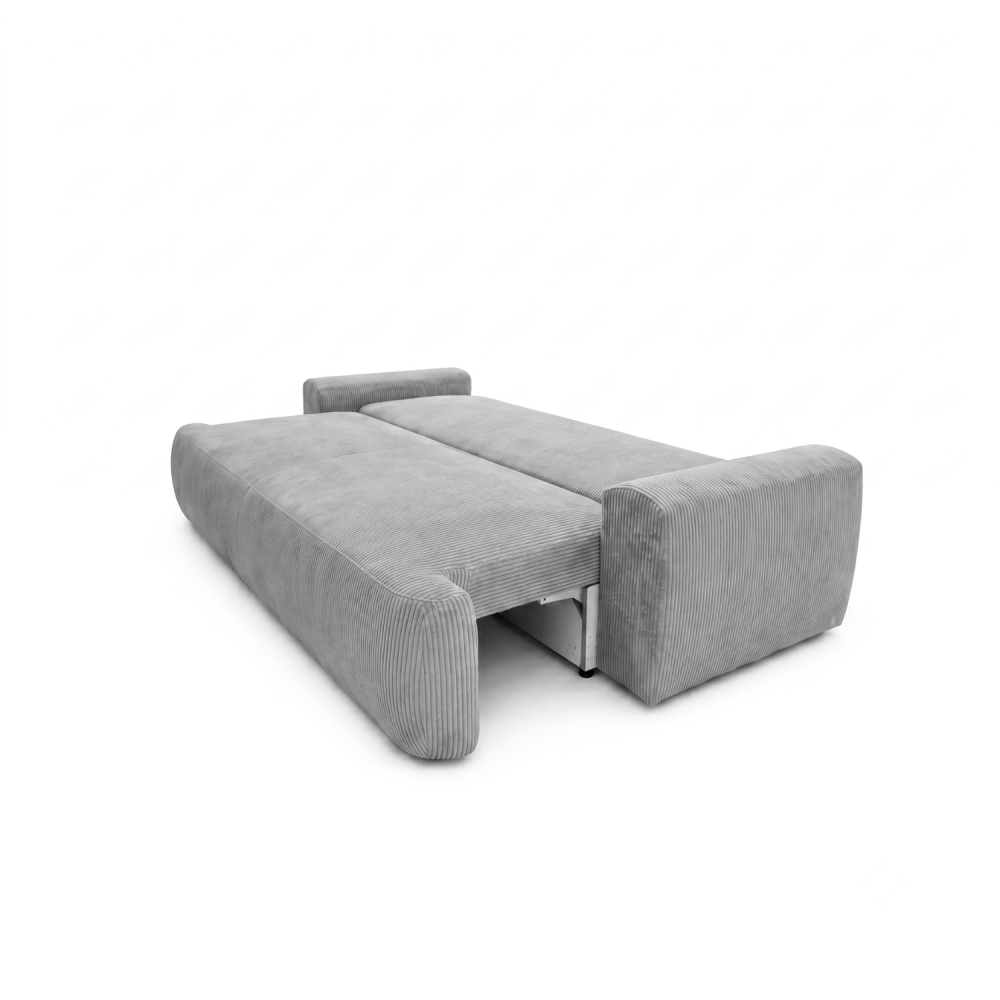Sofa-lova ODEA – POSO 055 · Šviesiai pilka – išskleista miegamoji dalis #spalva_poso 055 · šviesiai pilka