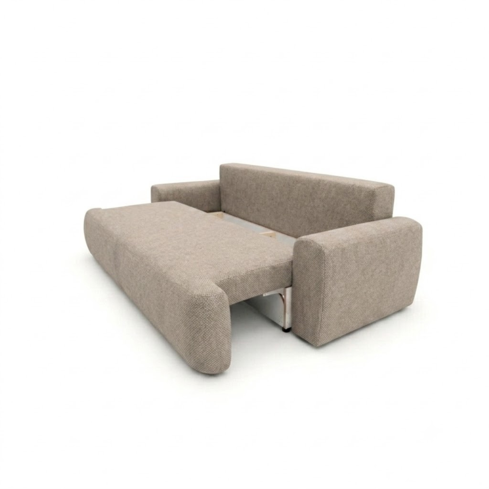 Sofa-lova ODEA – ARAGON 20 · Tamsiai smėlio – atverta patalynės dėžė #spalva_aragon 20 · tamsiai smėlio