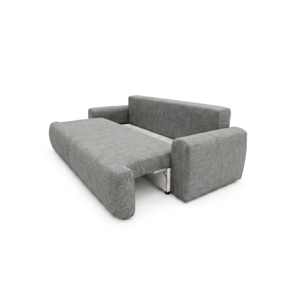 Sofa-lova ODEA – ARAGON 90 · Tamsiai pilka – atverta patalynės dėžė #spalva_aragon 90 · tamsiai pilka