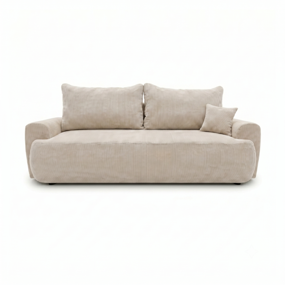 Sofa-lova ODEA – POSO 100 · Smėlio – vaizdas iš priekio #spalva_poso 100 · smėlio