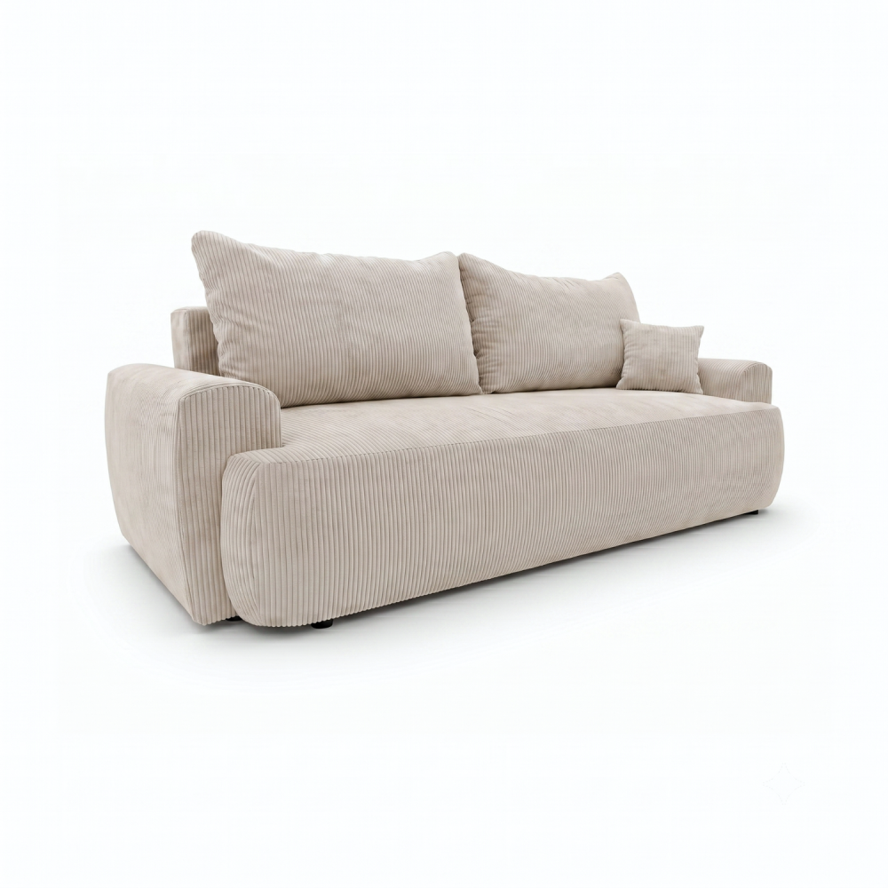 Sofa-lova ODEA – POSO 100 · Smėlio – bendras vaizdas kitu kampu #spalva_poso 100 · smėlio