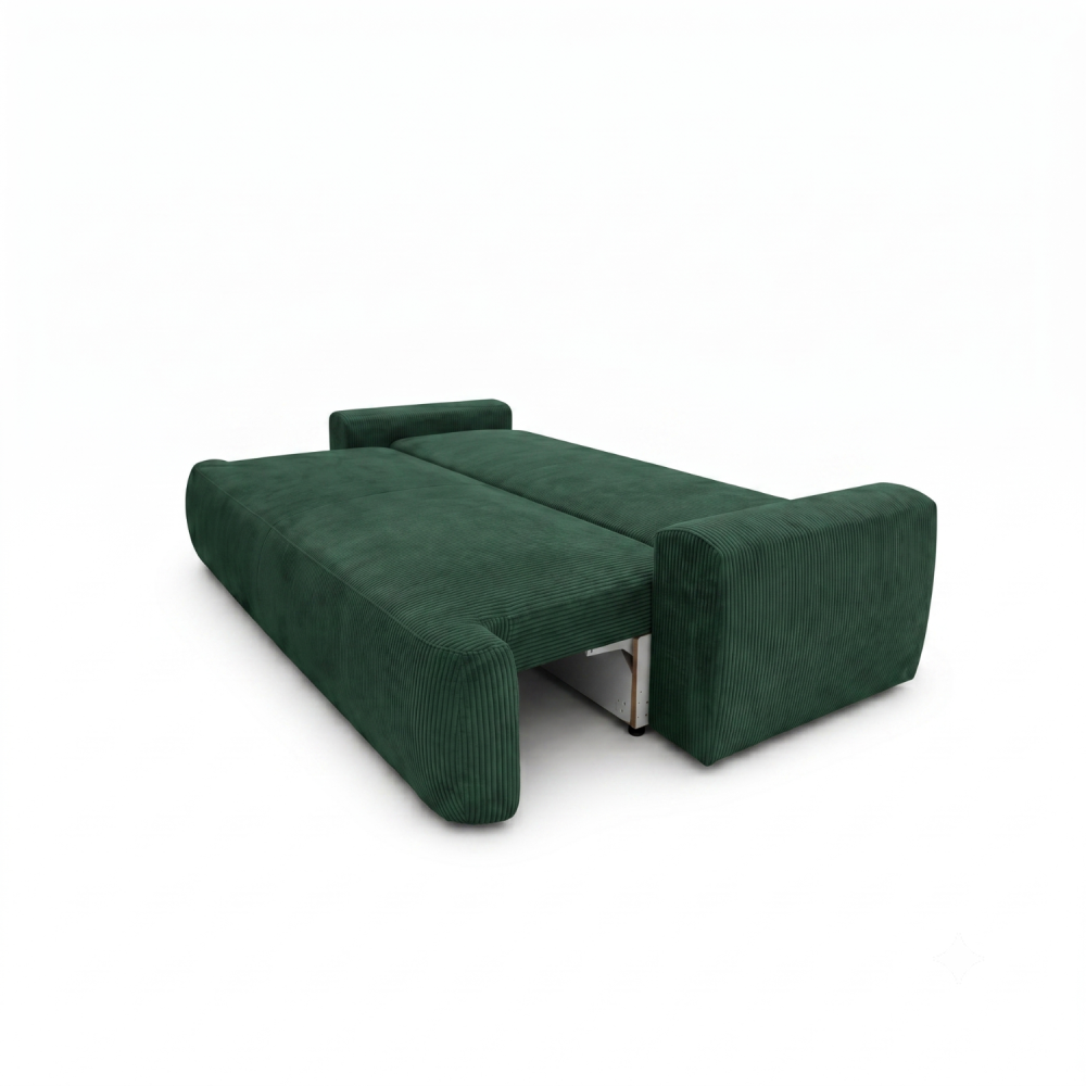 Sofa-lova ODEA – POSO 014 · Butelio žalia – išskleista miegamoji dalis #spalva_poso 014 · butelio žalia