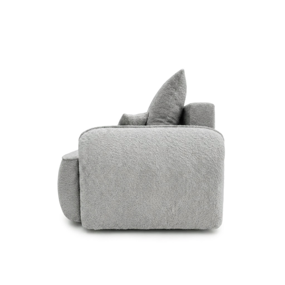 Sofa-lova OVELLA – CORAL 75 · Šviesiai pilka – vaizdas iš šono #spalva_coral 75 · šviesiai pilka