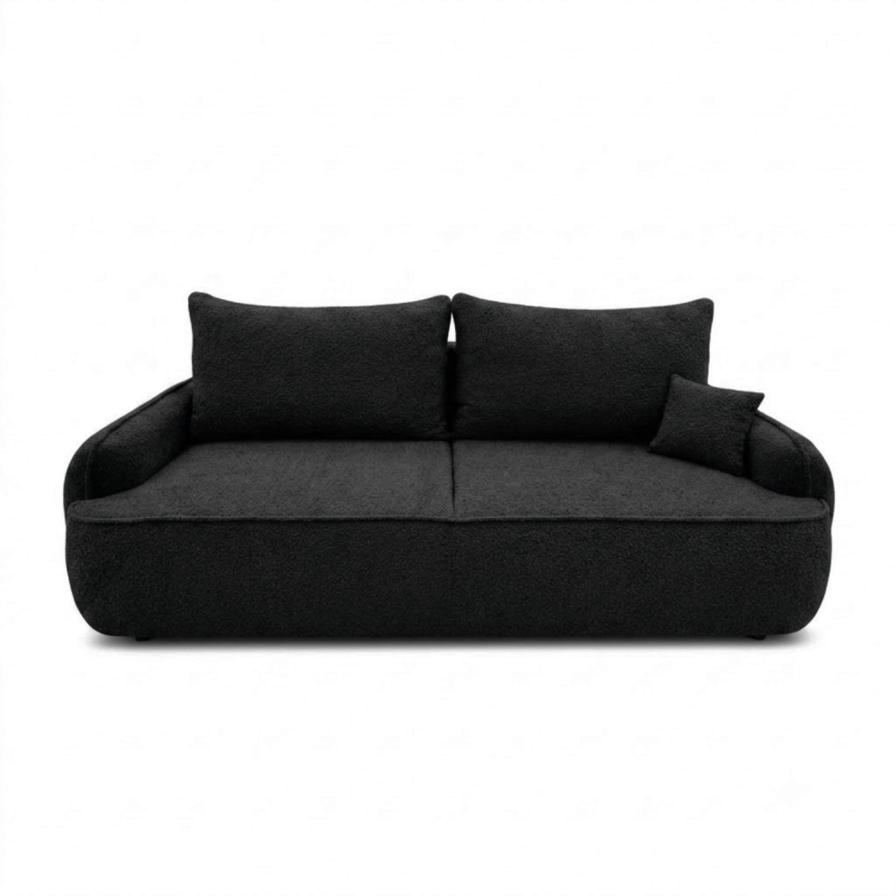 Sofa-lova OVELLA – CORAL 60 · Juoda – vaizdas iš priekio #spalva_coral 60 · juoda
