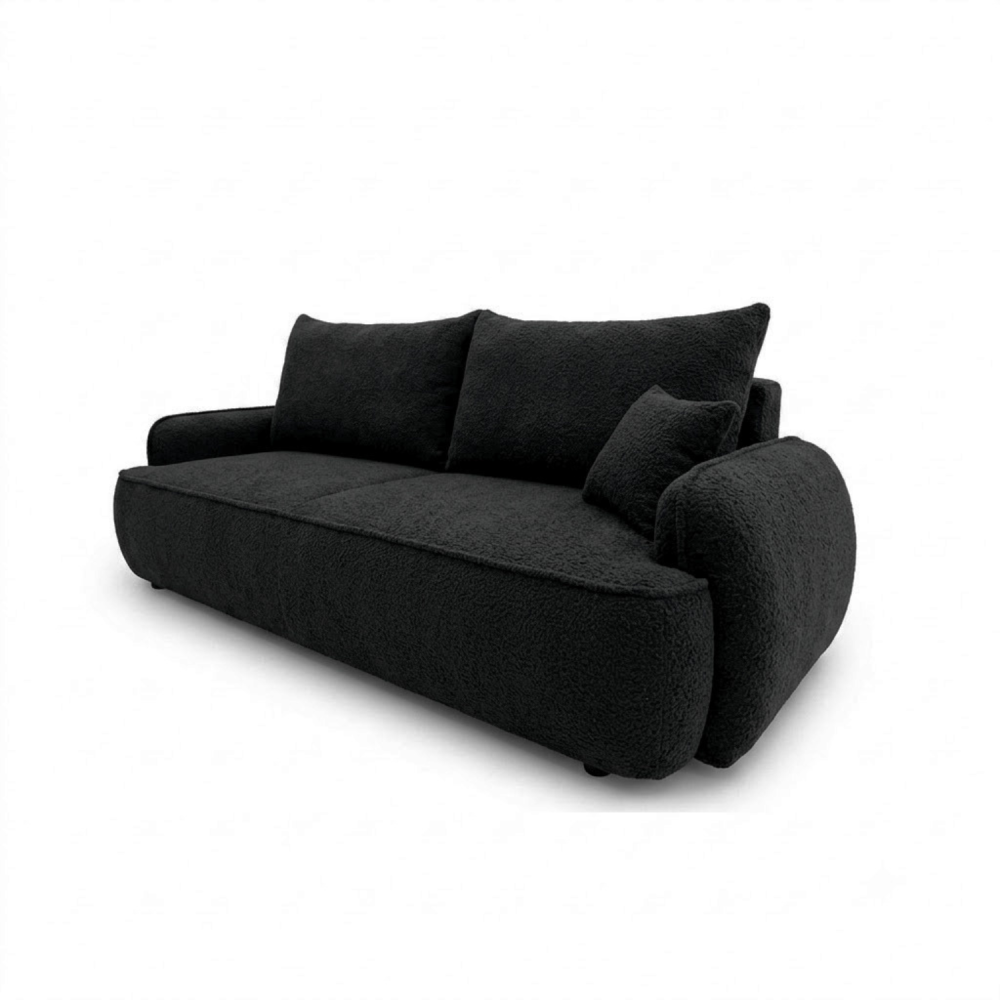 Sofa-lova OVELLA – CORAL 60 · Juoda – bendras vaizdas kitu kampu #spalva_coral 60 · juoda