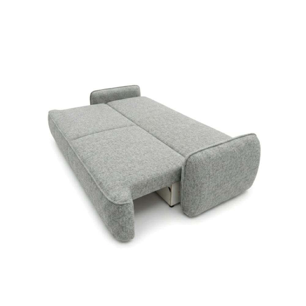 Sofa-lova OVELLA – ROBIN 4 · Šviesiai pilka – išskleista miegamoji dalis #spalva_robin 4 · šviesiai pilka