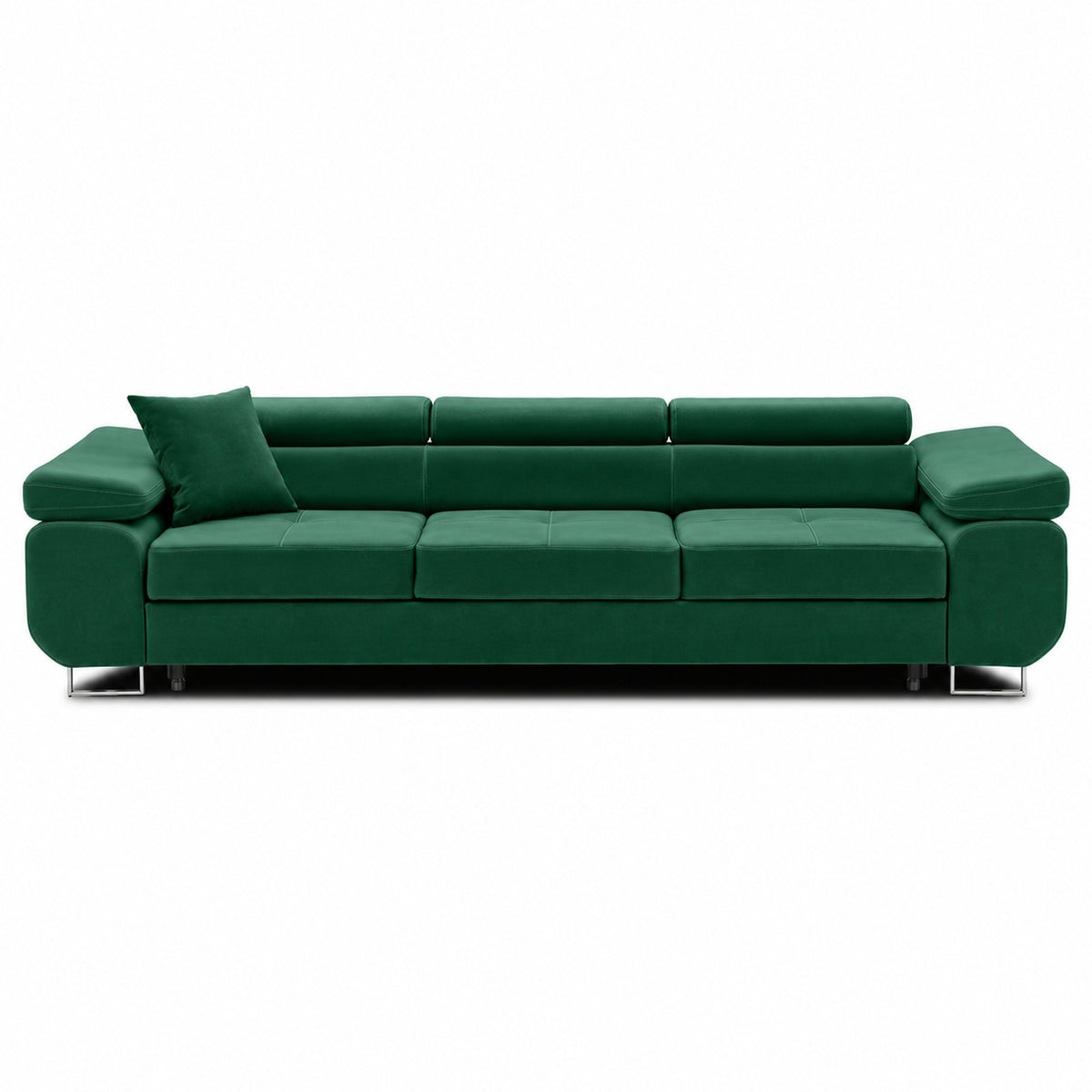 Sofa-lova RIGATTO, 280 cm – KRONOS 19 · Butelio žalia – vaizdas iš priekio #spalva_kronos 19 · butelio žalia