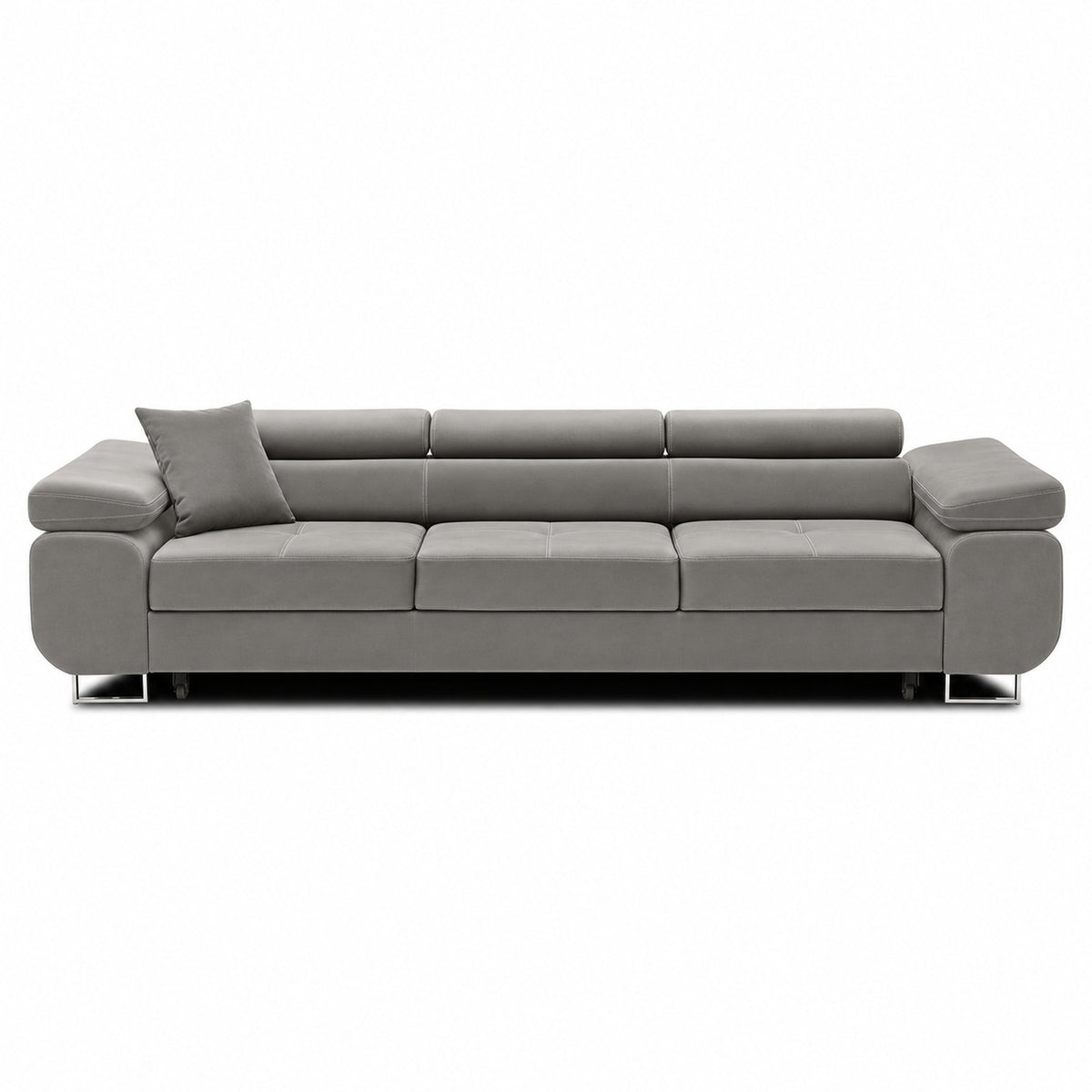 Sofa-lova RIGATTO, 280 cm – KRONOS 15 · Šviesiai pilka – vaizdas iš priekio #spalva_kronos 15 · šviesiai pilka
