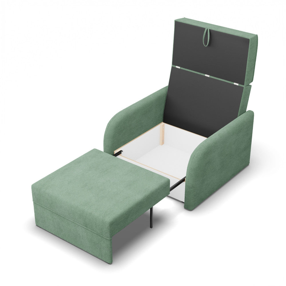 Sofa-lova SOMO – ONEGA 25 · Šviesiai žalia – atverta patalynės dėžė #spalva_onega 25 · šviesiai žalia