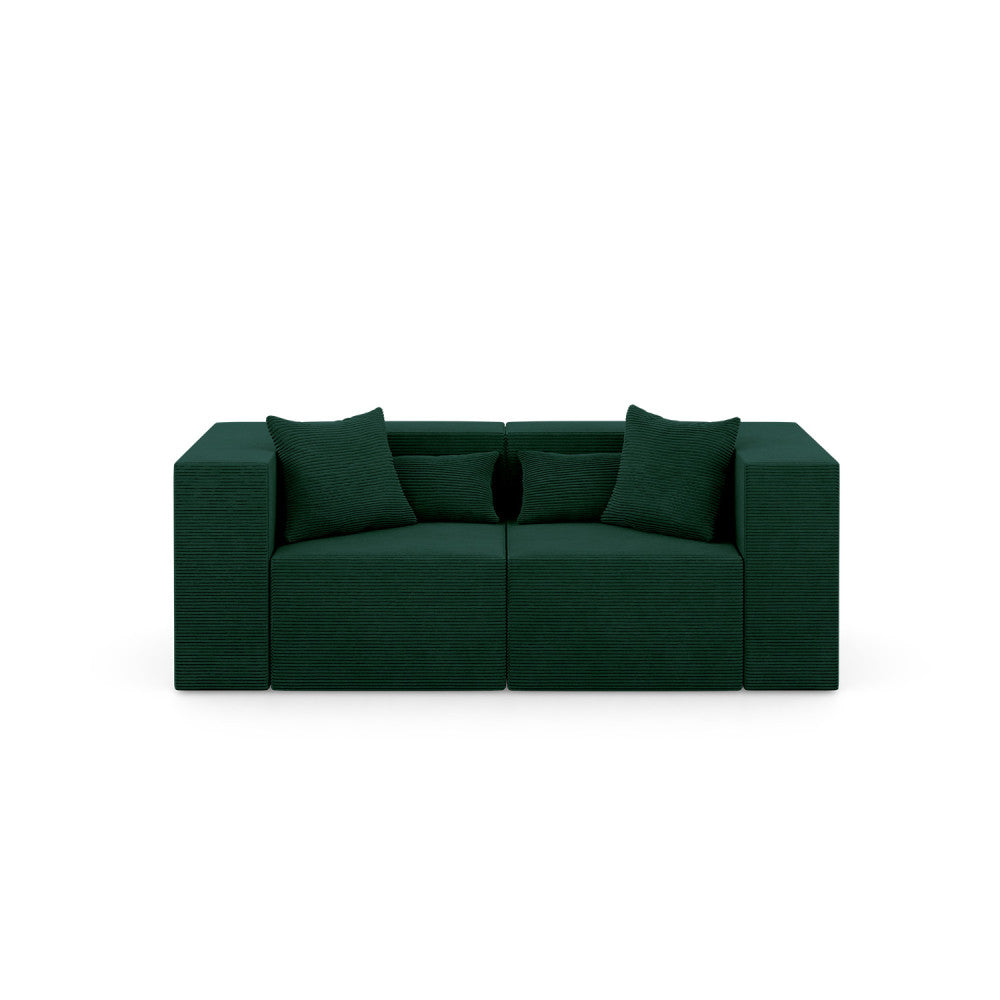 Modulinė sofa NOVA, 208 cm – POSO 014 · Butelio žalia – vaizdas iš priekio #spalva_poso 014 · butelio žalia
