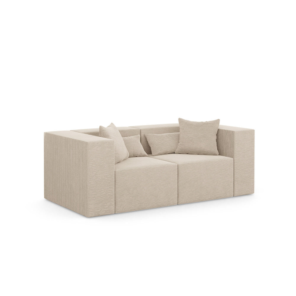 Modulinė sofa NOVA, 208 cm – POSO 100 · Smėlio – bendras vaizdas kitu kampu #spalva_poso 100 · smėlio
