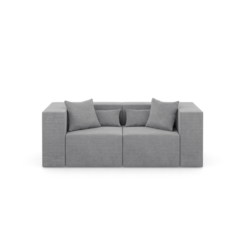 Modulinė sofa NOVA, 208 cm – POSO 055 · Šviesiai pilka – vaizdas iš priekio #spalva_poso 055 · šviesiai pilka