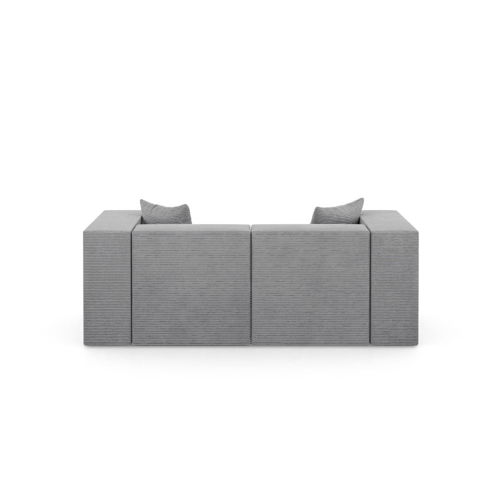 Modulinė sofa NOVA, 208 cm – POSO 055 · Šviesiai pilka – vaizdas iš nugaros #spalva_poso 055 · šviesiai pilka