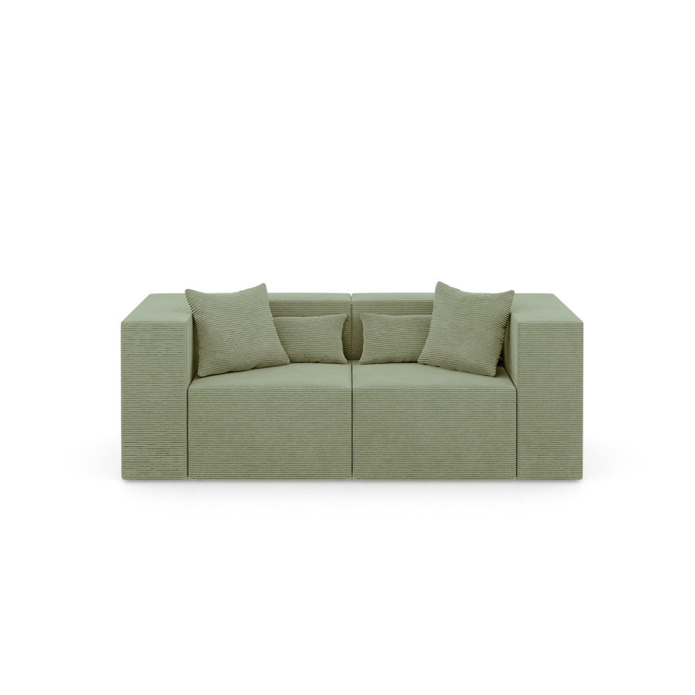 Modulinė sofa NOVA, 208 cm – POSO 047 · Alyvuogių – vaizdas iš priekio #spalva_poso 047 · alyvuogių