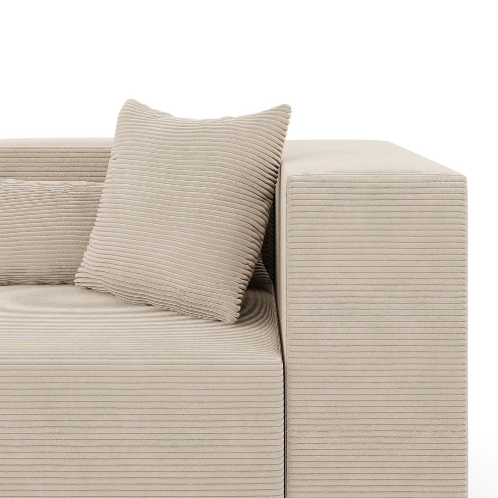 Modulinė sofa NOVA, 208 cm – POSO 100 · Smėlio – apmušalų ir konstrukcijos detalė #spalva_poso 100 · smėlio