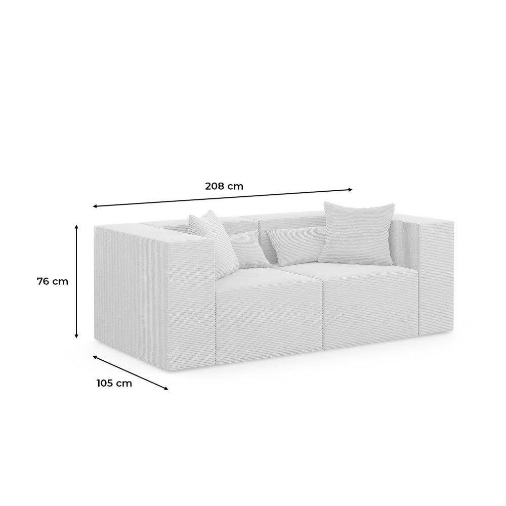 Modulinė sofa NOVA, 208 cm – matmenų schema
