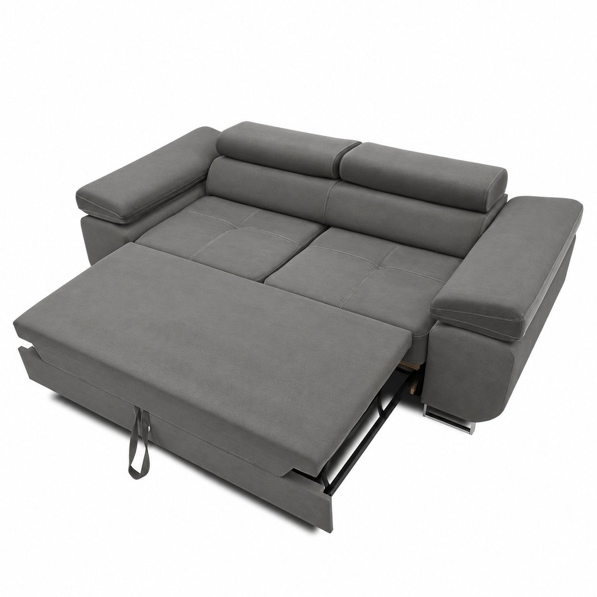 Sofa RIGATTO, 209 cm – KRONOS 15 · Šviesiai pilka – išskleista miegamoji dalis #spalva_kronos 15 · šviesiai pilka