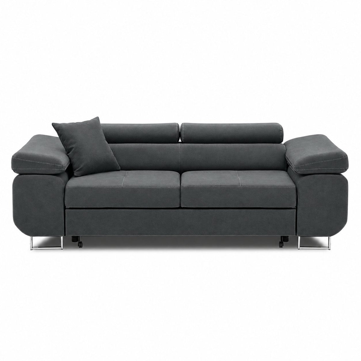 Sofa RIGATTO, 209 cm – KRONOS 34 · Tamsiai pilka – vaizdas iš priekio #spalva_kronos 34 · tamsiai pilka