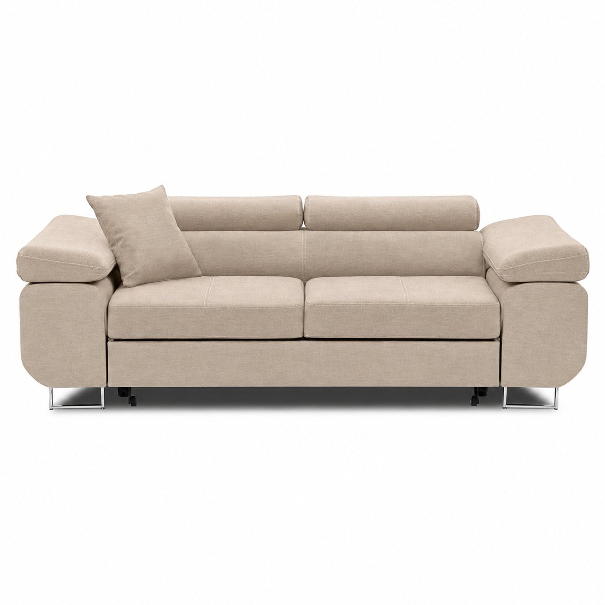 Sofa RIGATTO, 209 cm – PAROS 02 · Smėlio – vaizdas iš priekio #spalva_paros 02 · smėlio