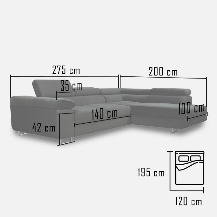 stilingas juodas minkstas kampas, skirtas sliono interjero dizainui su ismatavimais