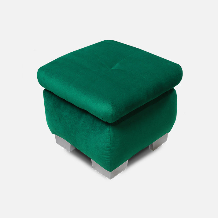 stilingas zalios spalvos pufikas skirtas prie minkstu kampu aksesuaru